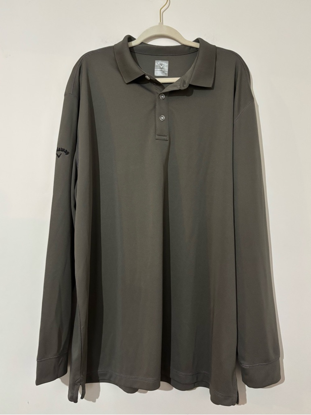 Callaway Long Sleeve Polo in Charcoal Gray